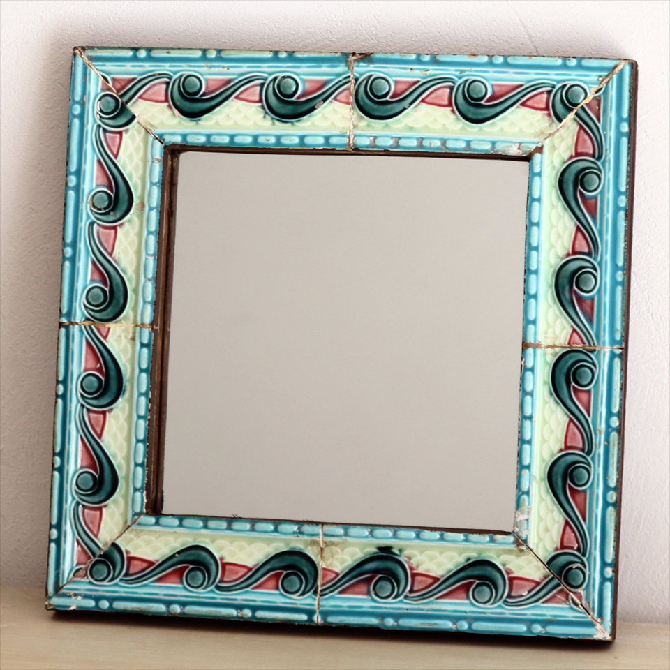 マジョリカタイルミラースクエア 30.5×30.5cm majolica tile mirror