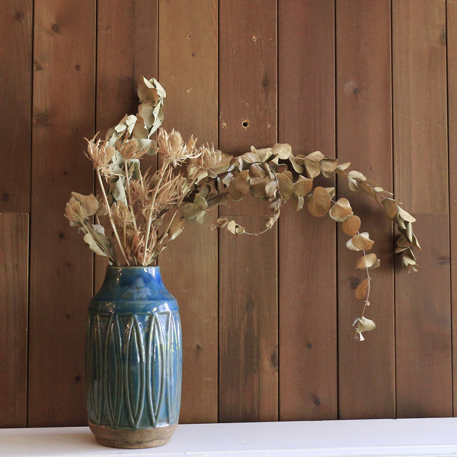 フラワーベースセラミック 直径12×高さ22cm 陶器花瓶 レトロ Flower Vase Ceramic