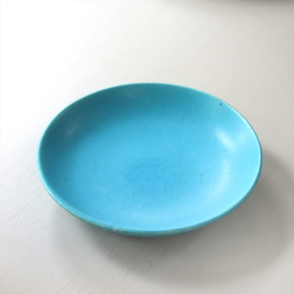 信楽焼 小皿 直径16cm ターコイズブルー 日本製 和食器