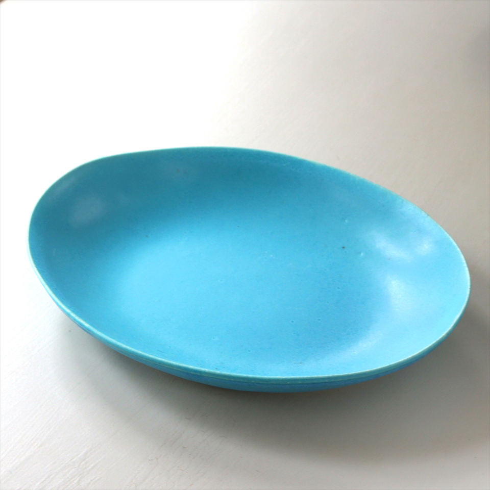 信楽焼 カレー パスタ皿 W26×H21×D3.5cm ターコイズブルー 日本製 和食器