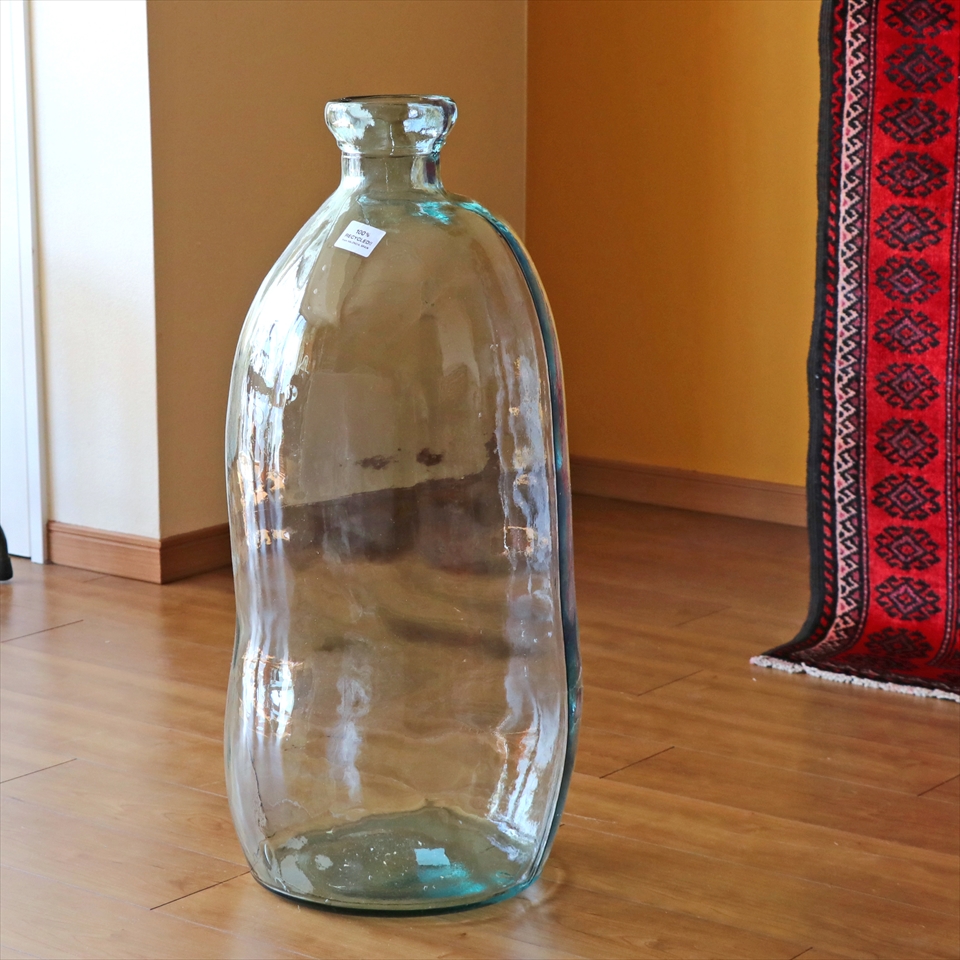 リサイクルガラス フラワーベース 高さ73cm 直径34cm スペイン製花瓶 インテリアボトル
