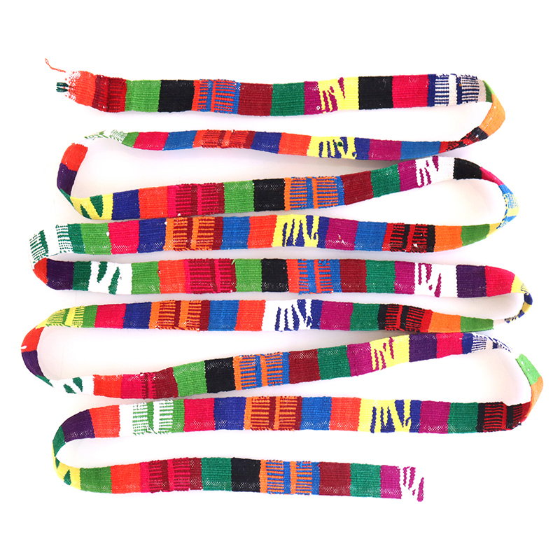 グァテマラで織られた紐・ベルト 太ひも 幾何学模様 平織り 長さ３m６０cm