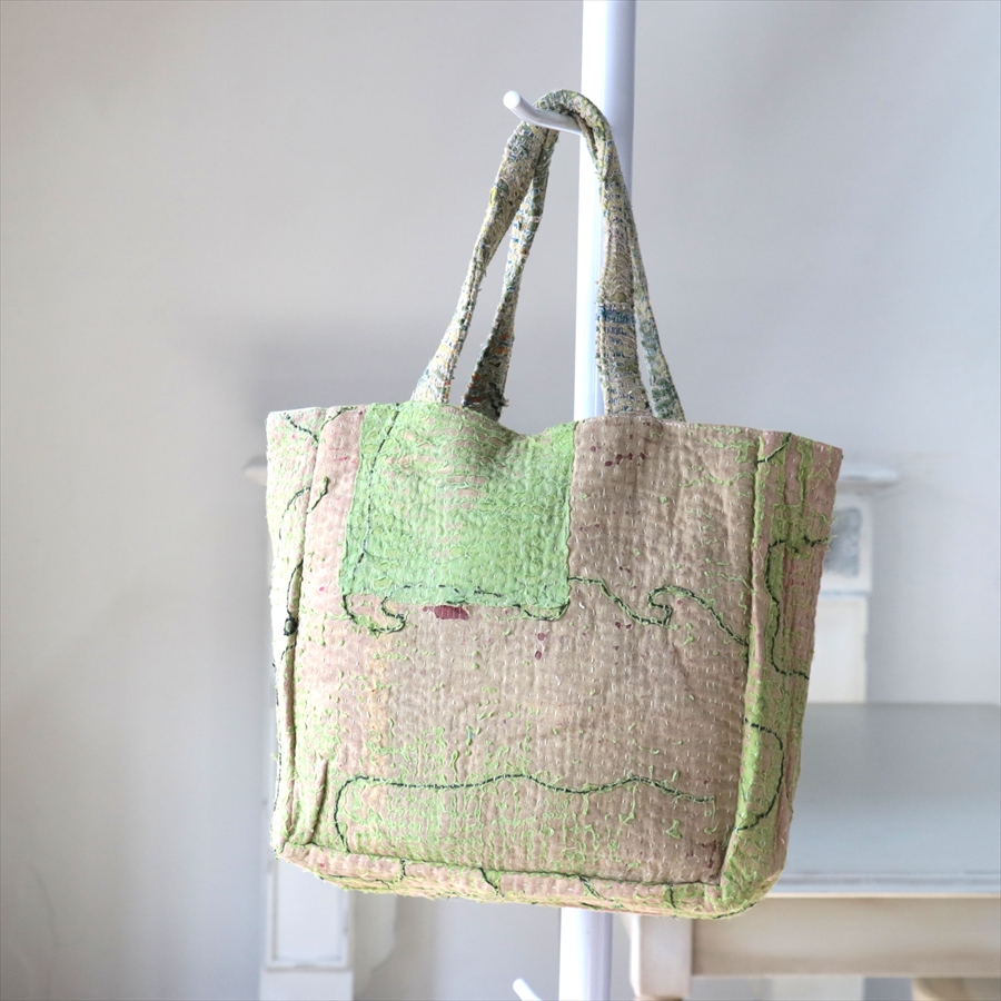 ヴィンテージカンタ　トートバッグ　現品マチ付き　一点もの　カンタ刺繍