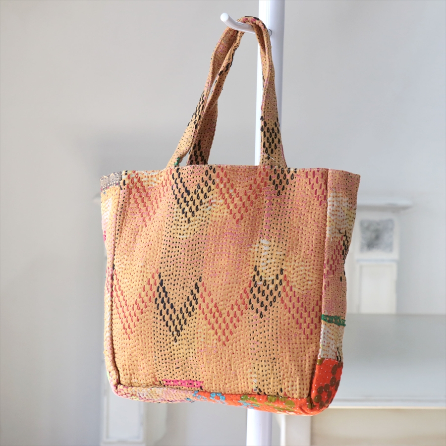 ヴィンテージカンタ　トートバッグ　現品マチ付き　一点もの　カンタ刺繍