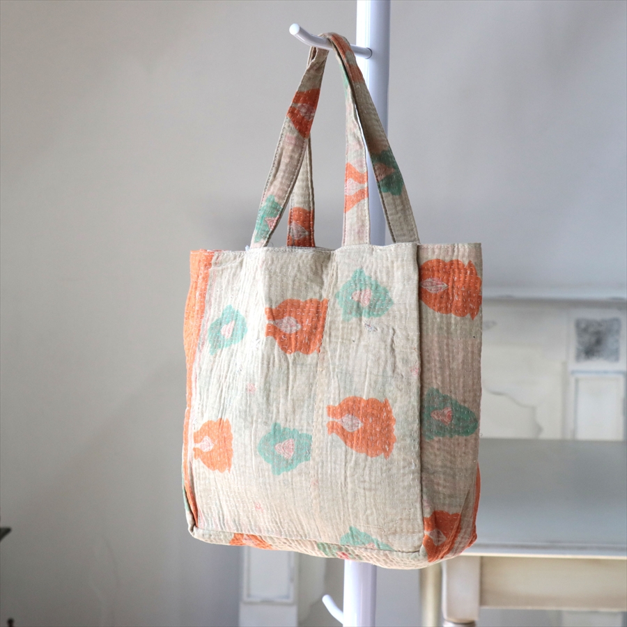 ヴィンテージカンタ　トートバッグ　現品マチ付き　一点もの　カンタ刺繍