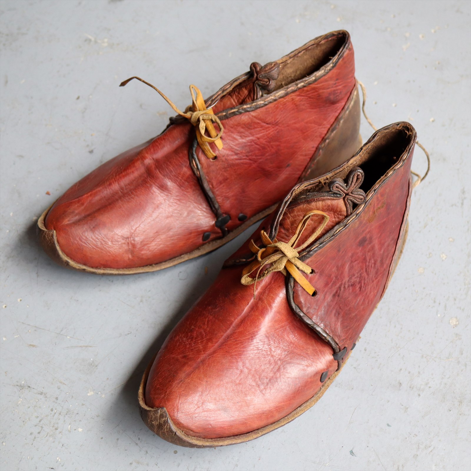 アナトリアンフォークシューズ～19世紀の製法で作ったオリジナルの革靴ブラウン デザートブーツ サイズ35