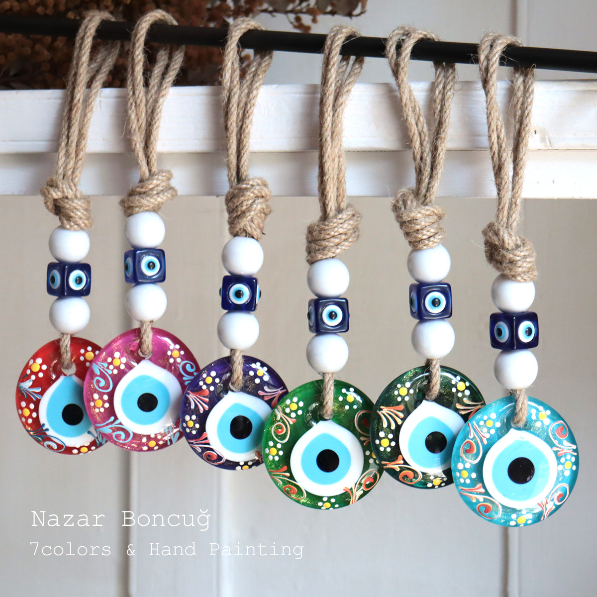 ナザルボンジュウ　5.5cm　フラワーペイント　７カラー