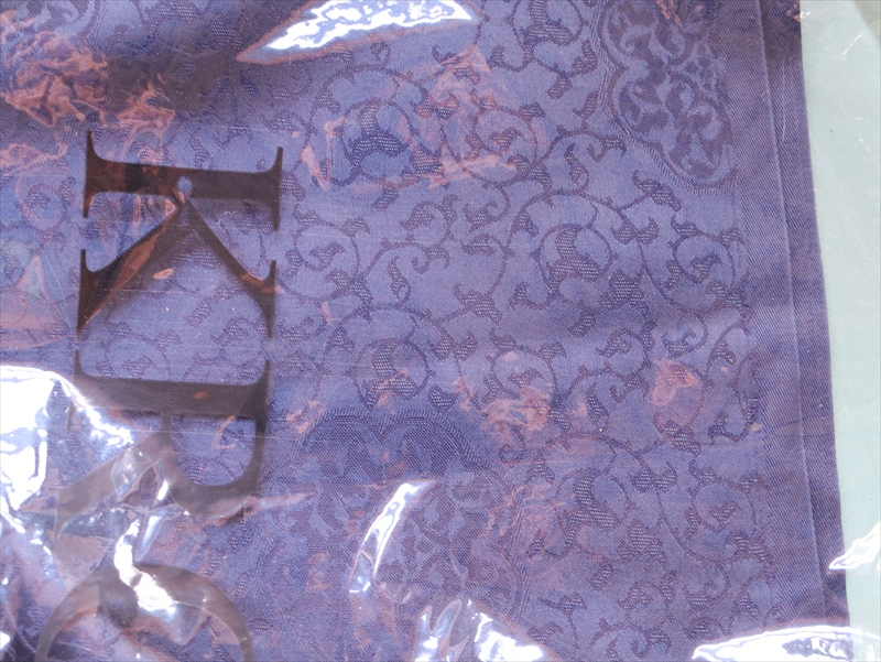 大判ストール 光沢あるジャガード織り 薄手紺　ネイビーブルー　　アラベスク　トルコデザイン