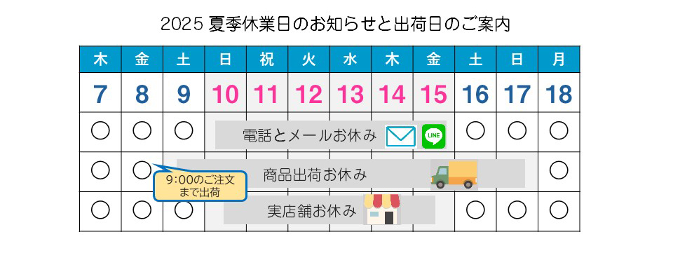 2025夏季休業