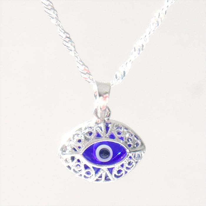 ナザルボンジュウ ガラス＆シルバー　ネックレス Nazar Boncuk, Evel Eye glass&silver necklace, made in Turkey