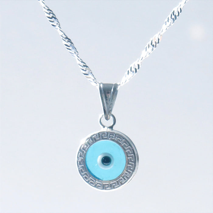ナザルボンジュウ ガラス＆シルバー　ネックレス Nazar Boncuk, Evel Eye glass&silver necklace, made in Turkey