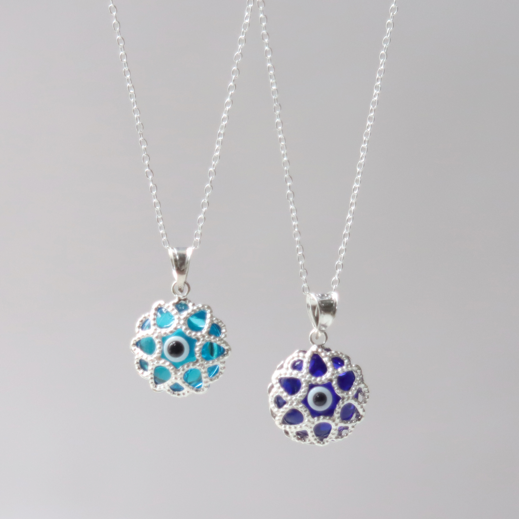 ナザールボンジュウ ガラス＆シルバー　ネックレス Nazar Boncuk Sterling silver トルコ製