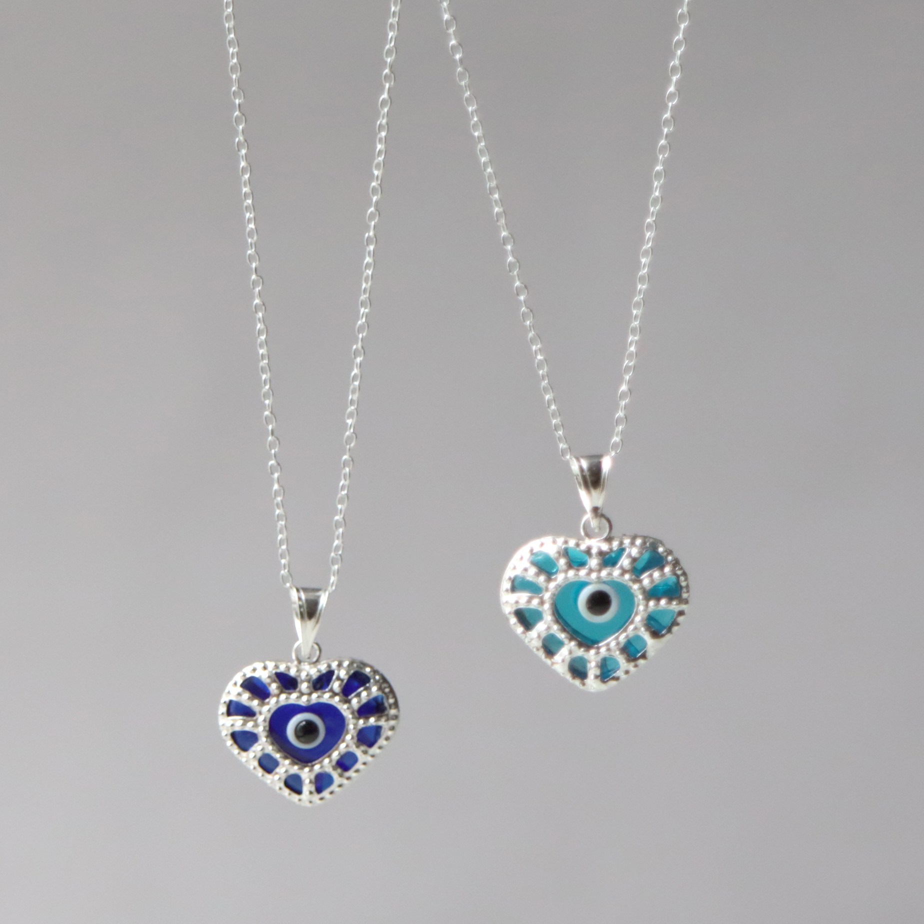 ナザルボンジュウ ガラス＆シルバー ネックレスNazar Boncuk, Evel Eye glass&silver necklace, made in Turkey