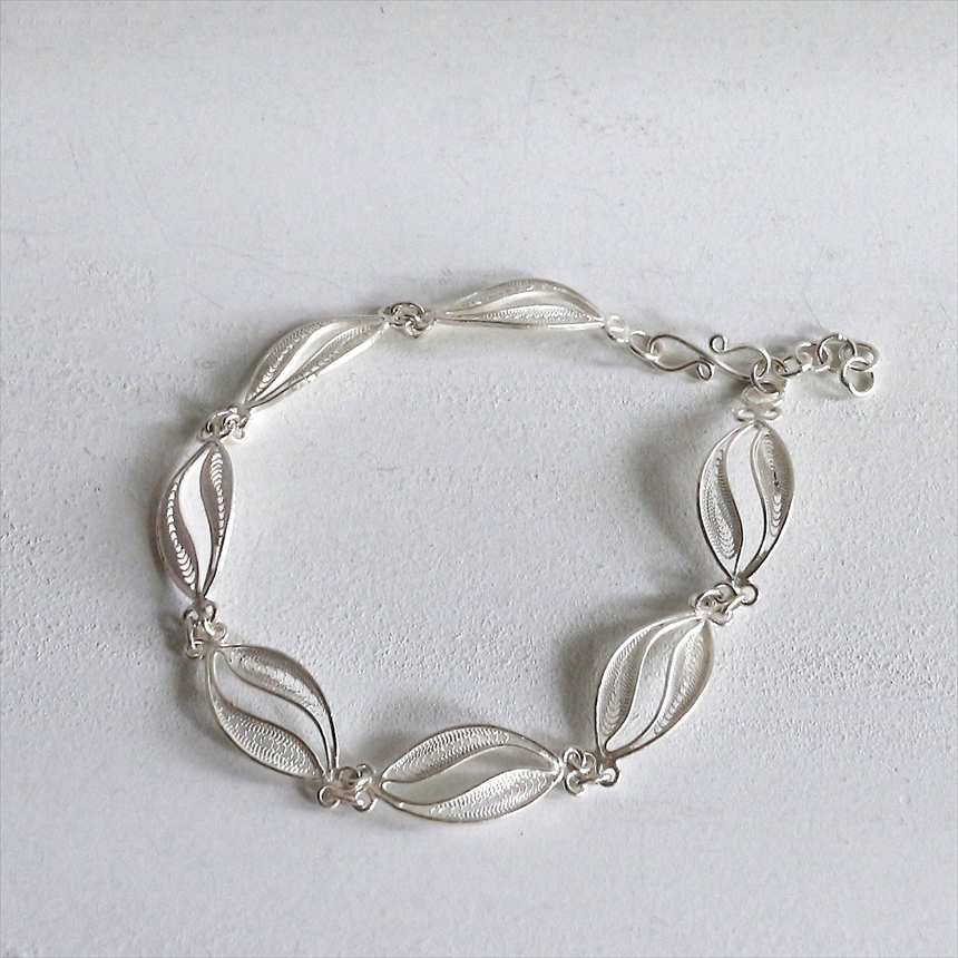 シルバーブレスレット　シルバー925/トルコハンドメイド テルキャリ  Telkari Siliver blacelet, Turkish Handmade 銀線細工/filigree Silver