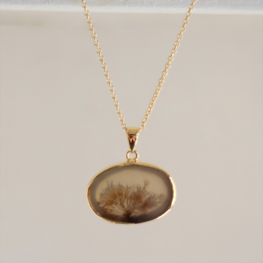 デンドライト シルバーネックレス ペンダント 天然石 樹枝状結晶 一点もの