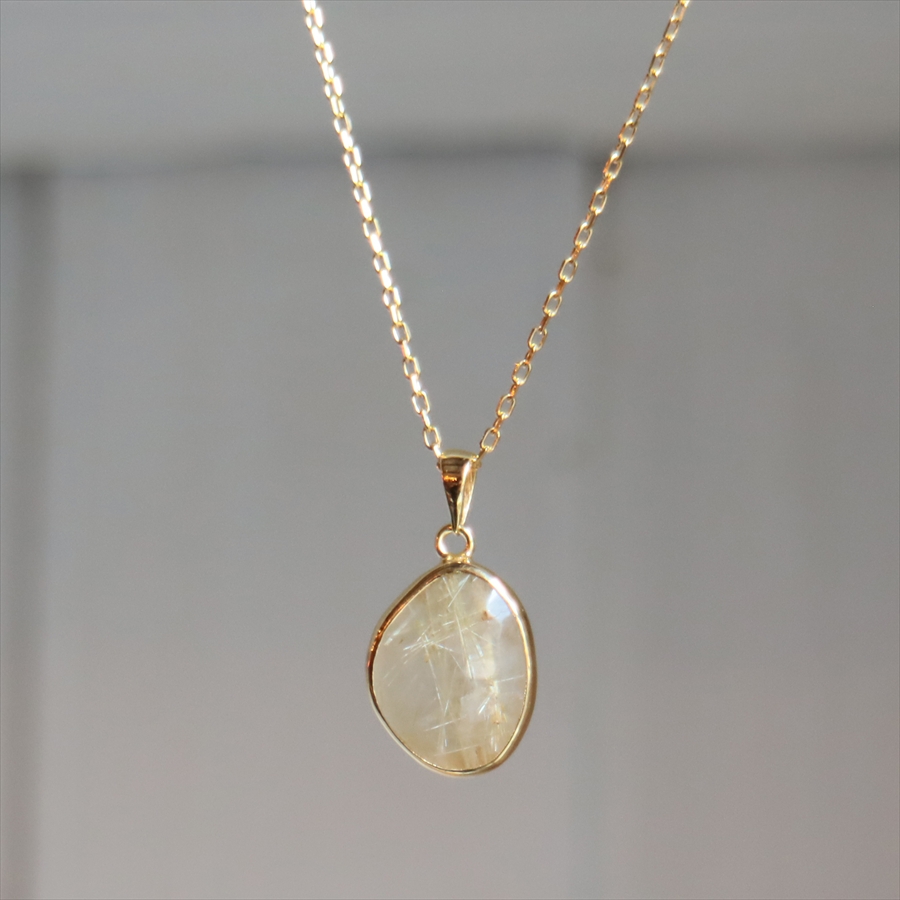 ルチルクォーツ シルバー ペンダント ネックレス 一点もの　トルコジュエリー