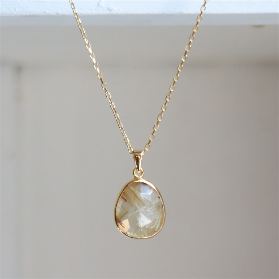 ルチルクォーツ シルバー ペンダント ネックレス 一点もの　トルコジュエリー