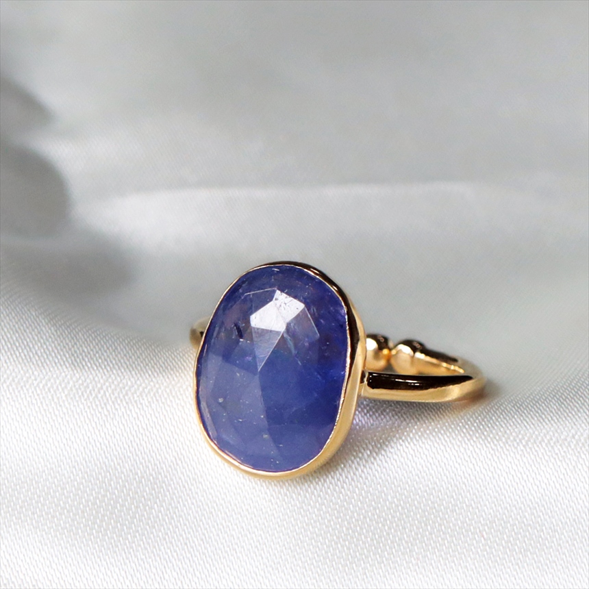 タンザナイト　シルバーリング　ラフカット 18KGF 天然石 トルコジュエリー カラーストーン