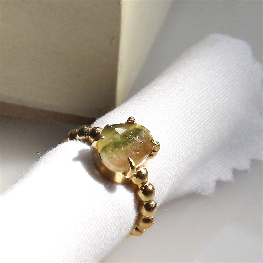 ウォーターメロントルマリン イヤーカフ 18KGF 天然石 シルバーイヤカフ