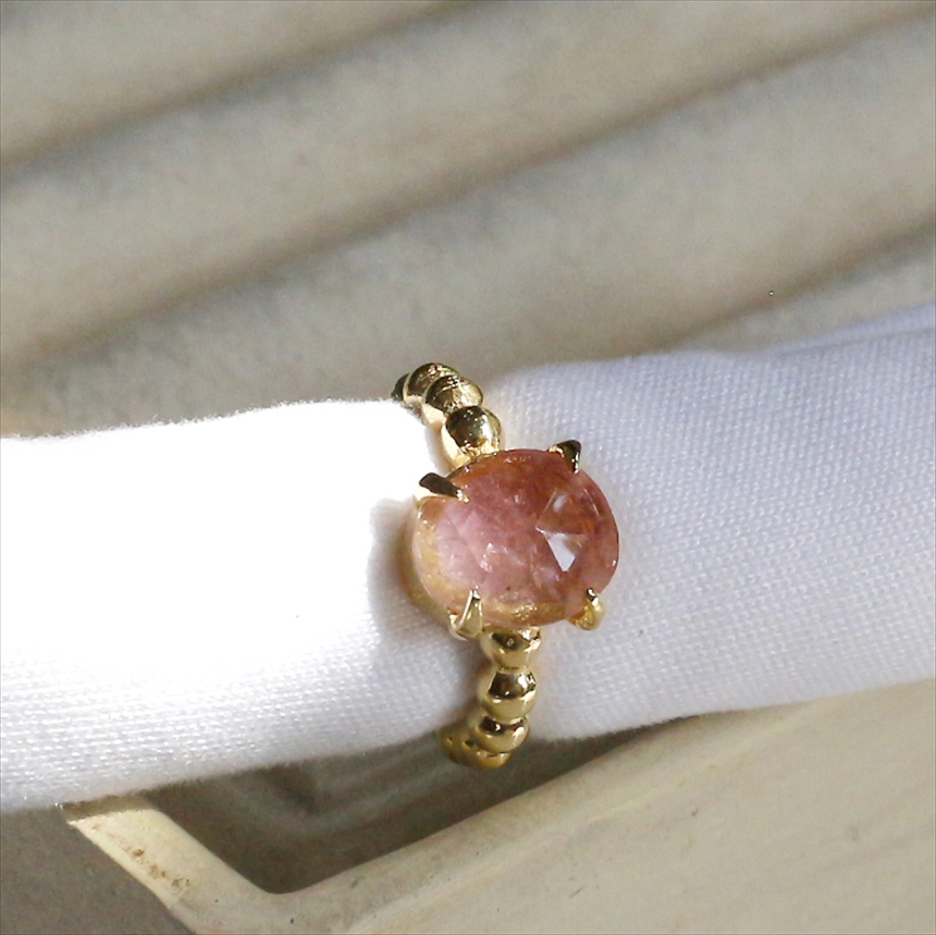 ピンクトルマリン イヤーカフ 18KGF 天然石 シルバーイヤーカフ