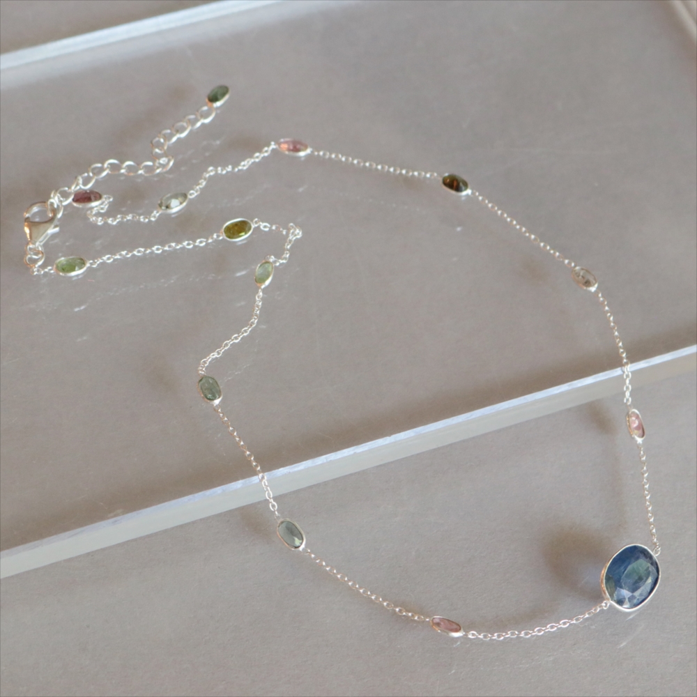 カイヤナイト トルマリン シルバーネックレス Jaipur Gemstone Jewelry,Silver925