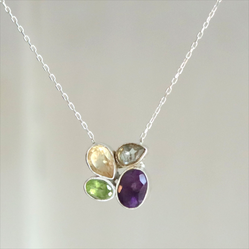 シルバーネックレス ジェムストーン 4カラー Jaipur ジャイプールジュエリー silver925