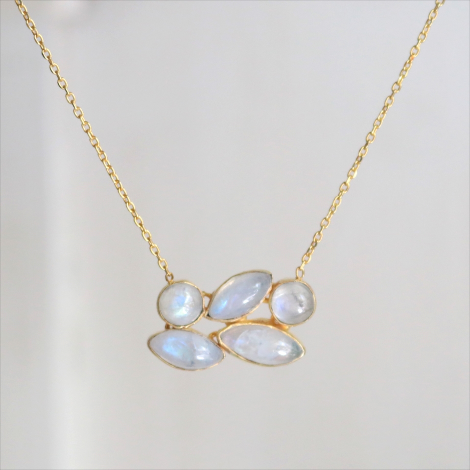 シルバーネックレス レインボウムーンストーン Jaipur ジャイプールジュエリー silver925