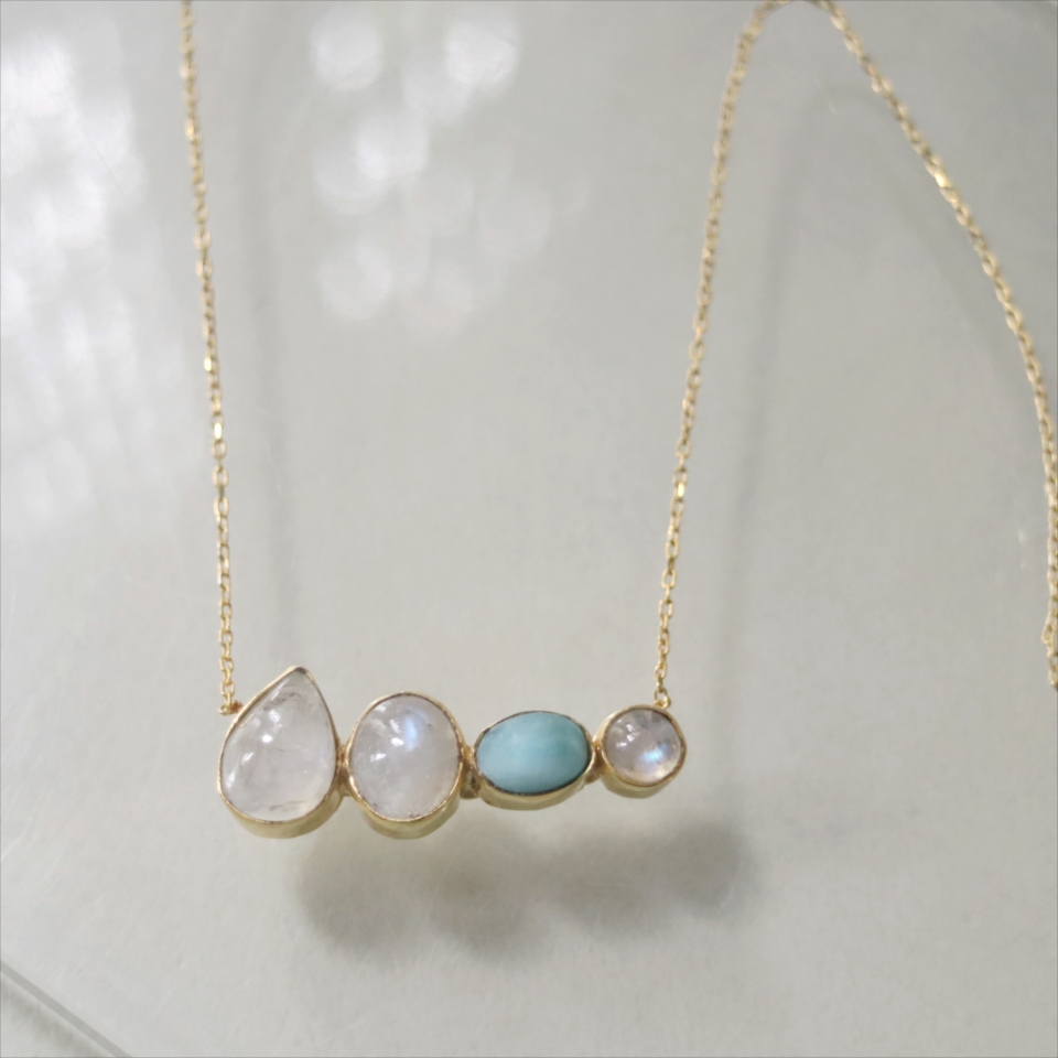 シルバーネックレス レインボウムーンストーン Jaipur ジャイプールジュエリー silver925