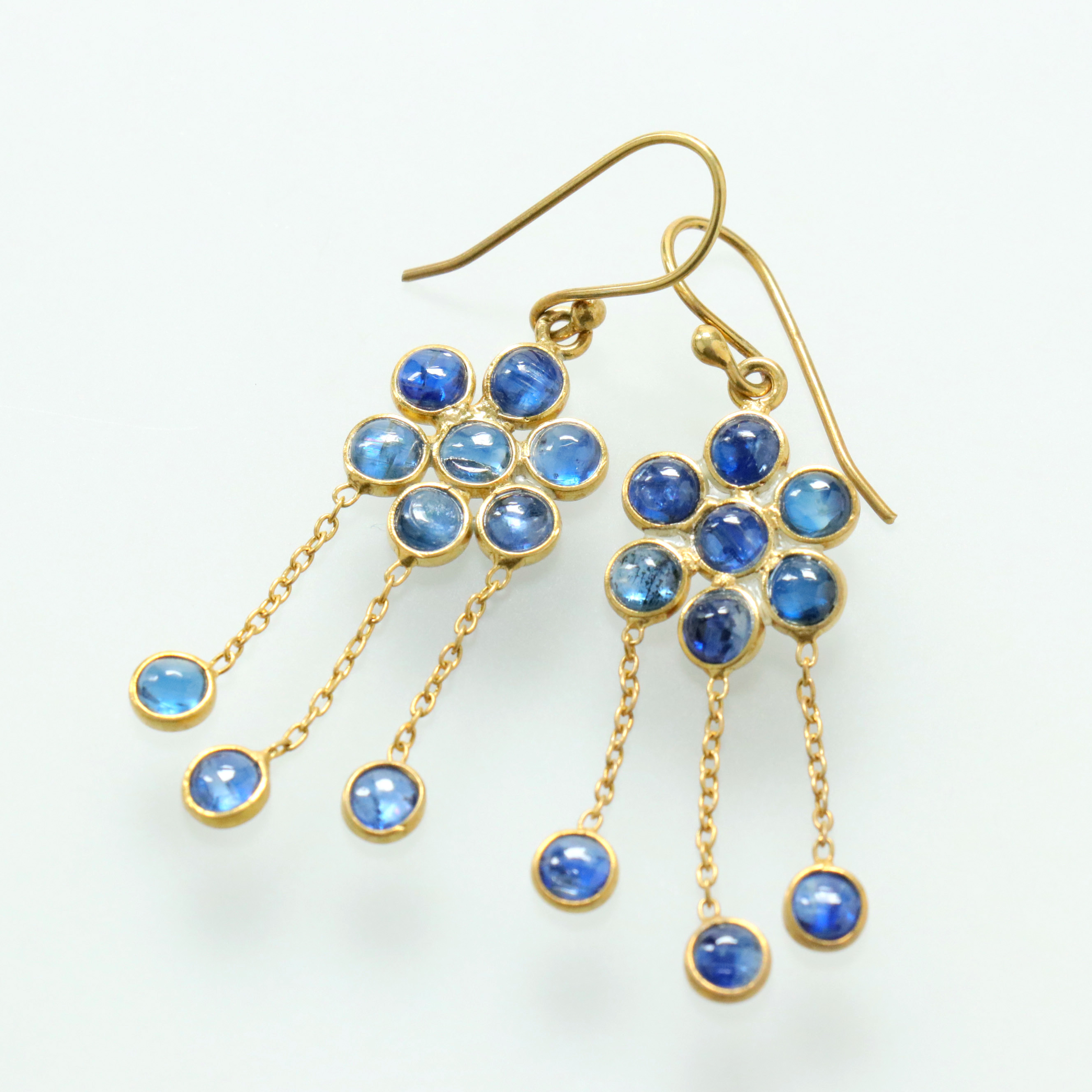フラワー スイングドロップ フリンジピアス　カイヤナイト Jaipur ジャイプールジュエリー silver925