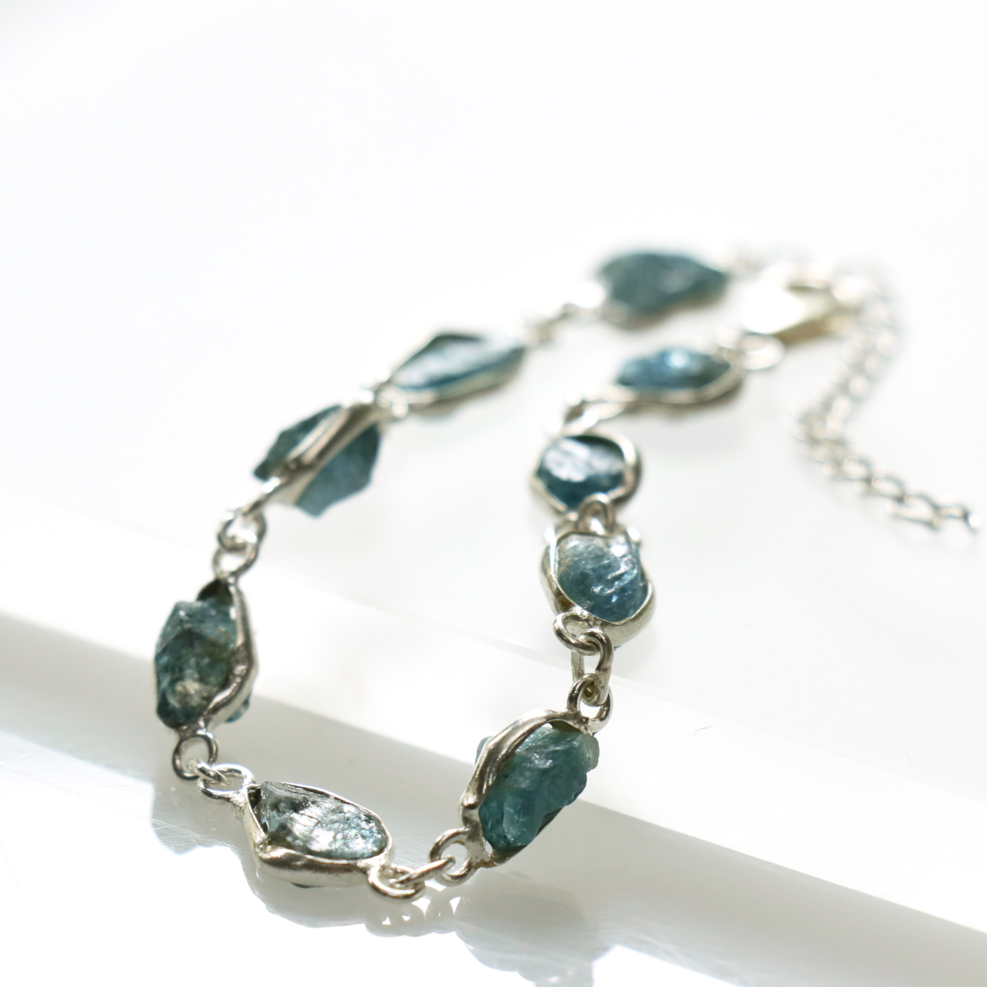 アパタイト ランダムカット９粒ブレスレット Jaipur ジャイプールジュエリー silver925
