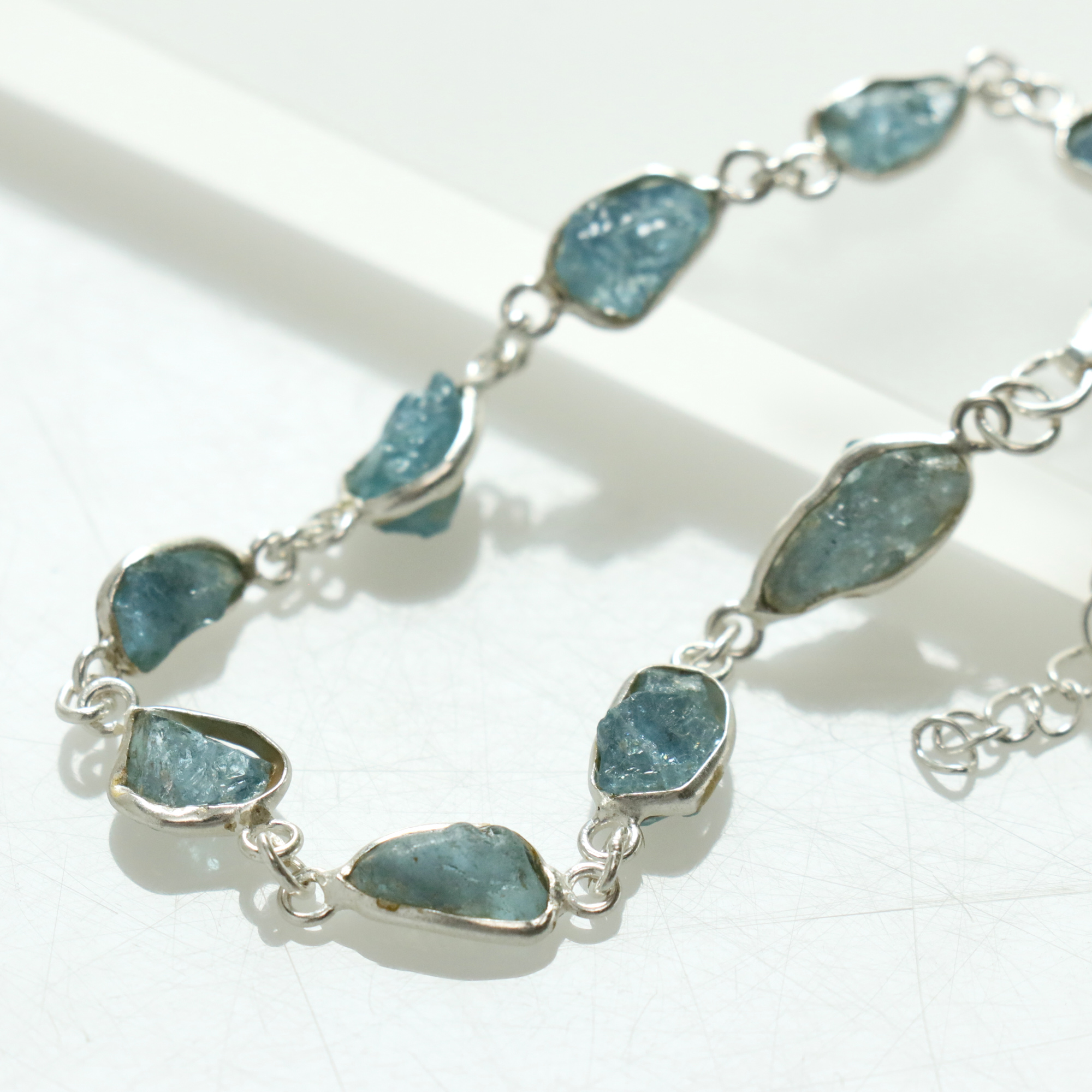 アパタイト ランダムカット９粒ブレスレット Jaipur ジャイプールジュエリー silver925