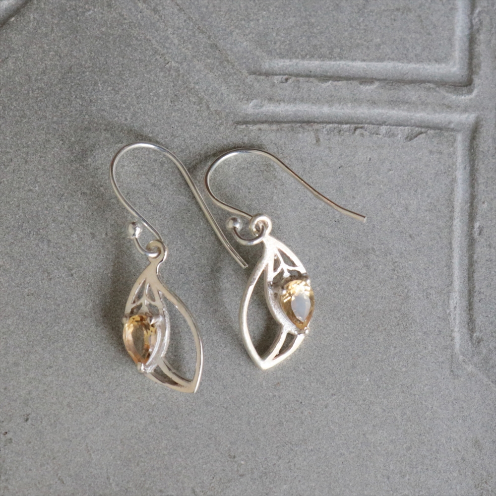 シトリン シルバーピアス Jaipur ジャイプールジュエリー silver925