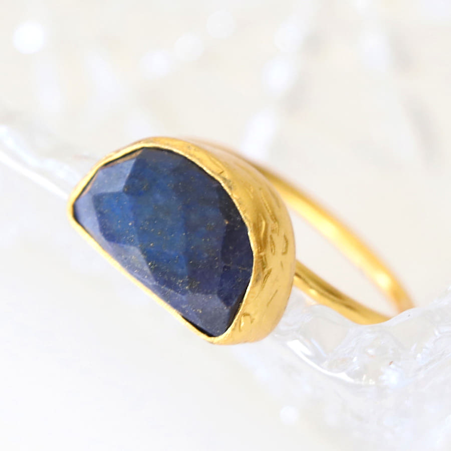 アルサメイア･ゴールドプレーテッドリング トルコジュエリークォータームーン・ラピスラズリ Lapis lazuli Ring