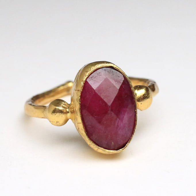 アルサメイア･リング ゴールドプレーテッド/トルコジュエリー オーバル・ルビー ruby Ring