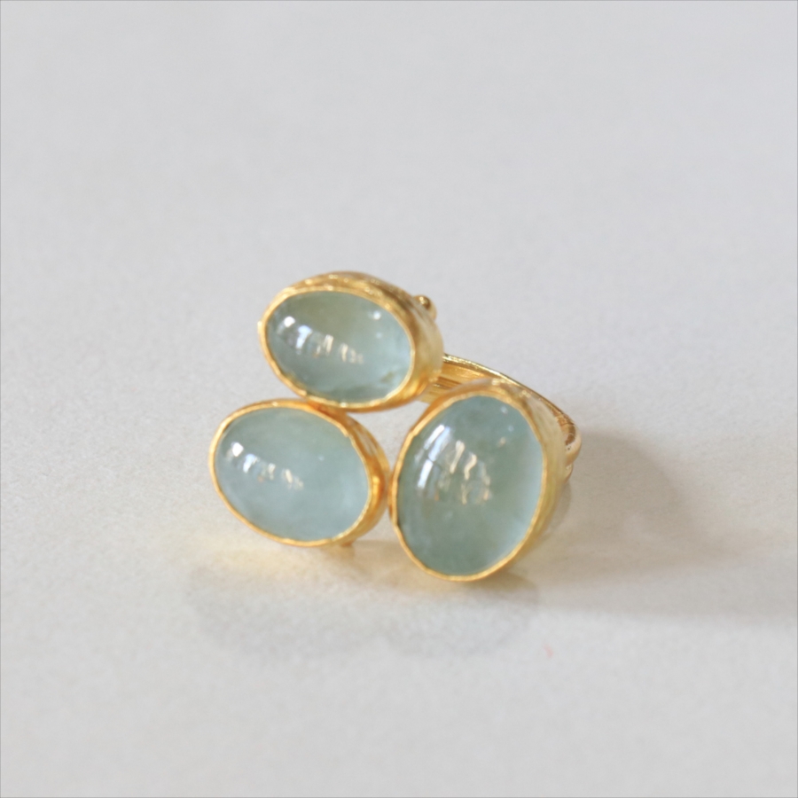 アクアマリン リング 3ストーン アルサメイア　トルコジュエリー ３つの石