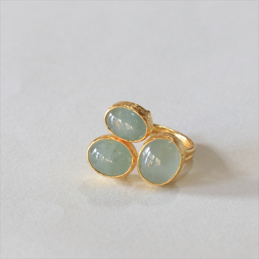 アクアマリン リング 3ストーン アルサメイア　トルコジュエリー ３つの石