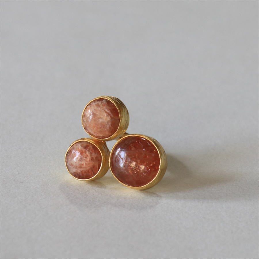 サンストーン リング 3ストーン アルサメイア　トルコジュエリー ３つの石