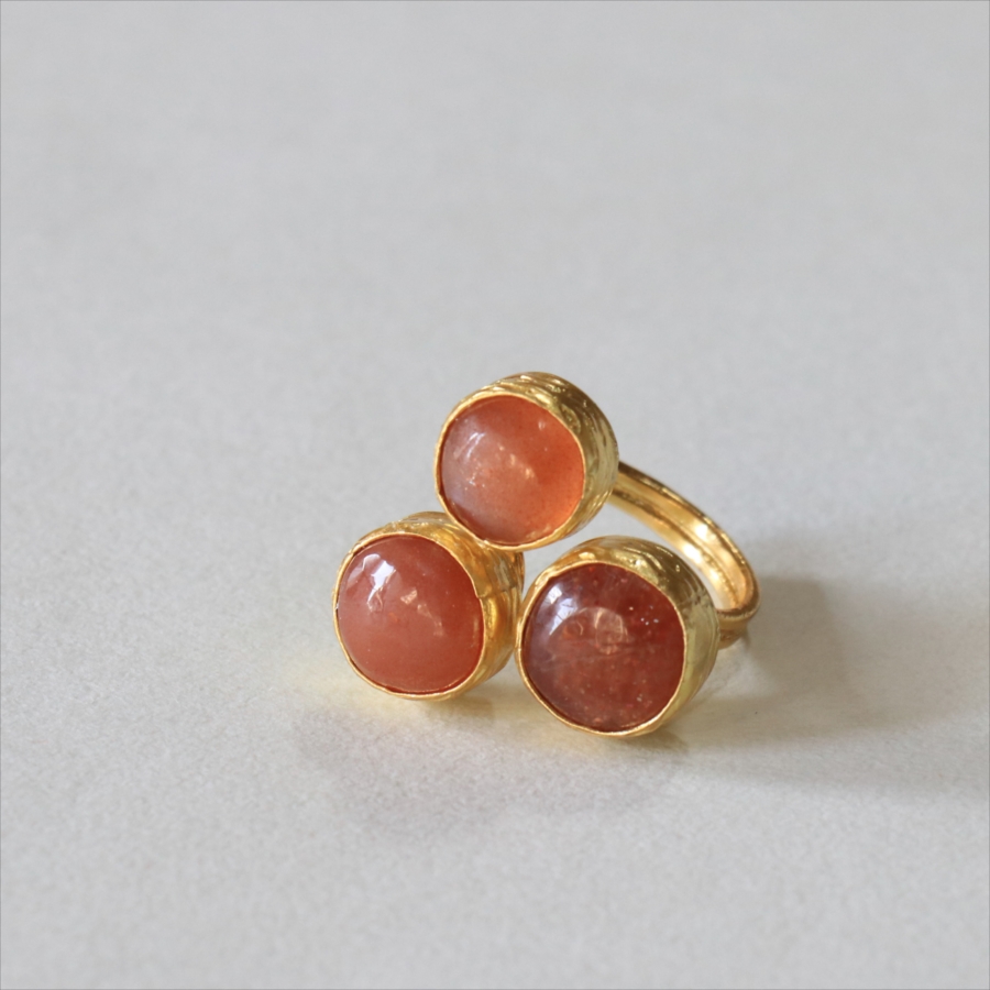 サンストーン リング 3ストーン アルサメイア　トルコジュエリー ３つの石