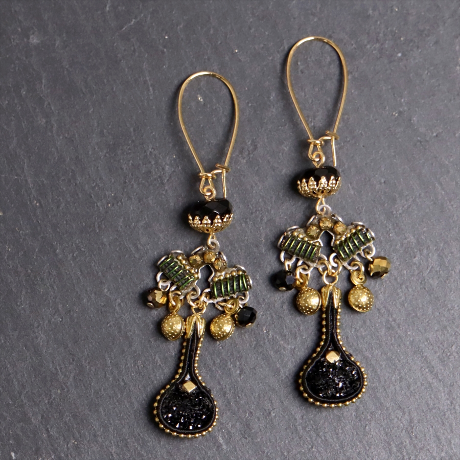 アヤラ・バー　ピアス　ヒップコレクション Gilded Black　ゴールド＆ブラック