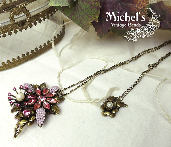 Michel's Vintage Beads Beads Pendant Romancing the Stoneヴィンテージビーズネックレス・ロマンシングストーン